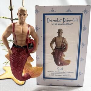 December Diamonds Rare 2013 Spark Firefighter Merman Ornament Retired 55-90798
